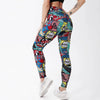 Trendy Cartoon Printed High Waist Ankle-Length Sports Legging Mssza
