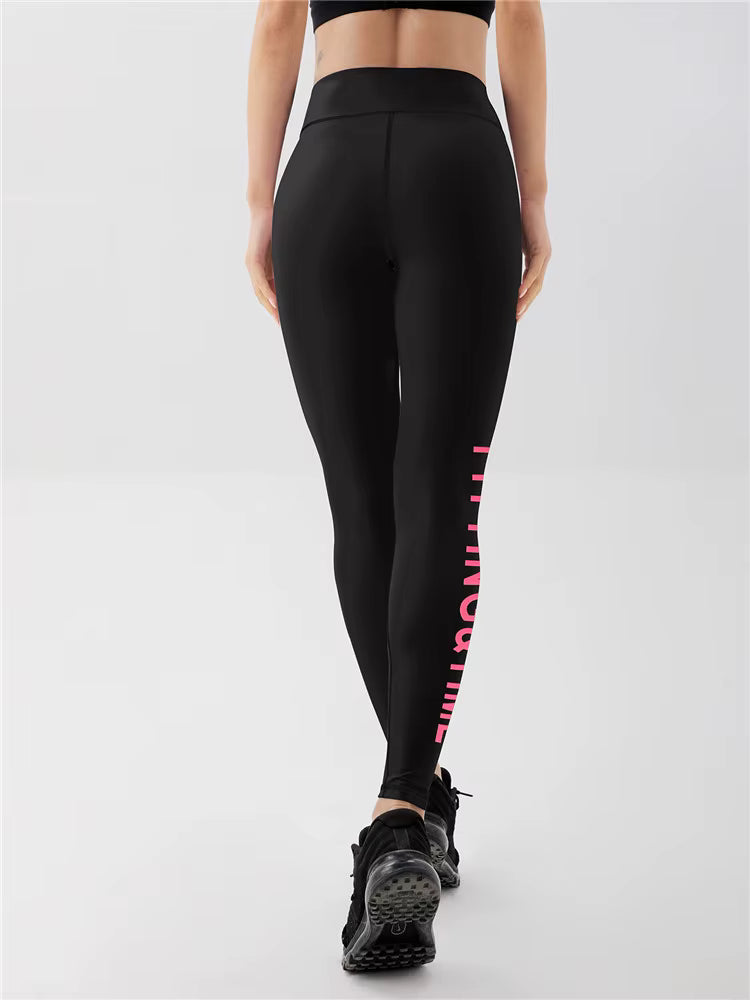 Trendy Colorful Letter Printed Tight Ankle-Length Sports Pants Mssza