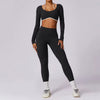 Trendy Crop Top And High Waist Leggings 2 Pieces Yoga Set Sportswear Mssza