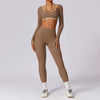 Trendy Crop Top And High Waist Leggings 2 Pieces Yoga Set Sportswear Mssza