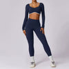 Trendy Crop Top And High Waist Leggings 2 Pieces Yoga Set Sportswear Mssza