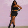Trendy Cropped Tops and High-Waisted Bodycon Mini Skirt 2 Pieces Set Mssza