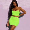 Trendy Cropped Tops and High-Waisted Bodycon Mini Skirt 2 Pieces Set Mssza