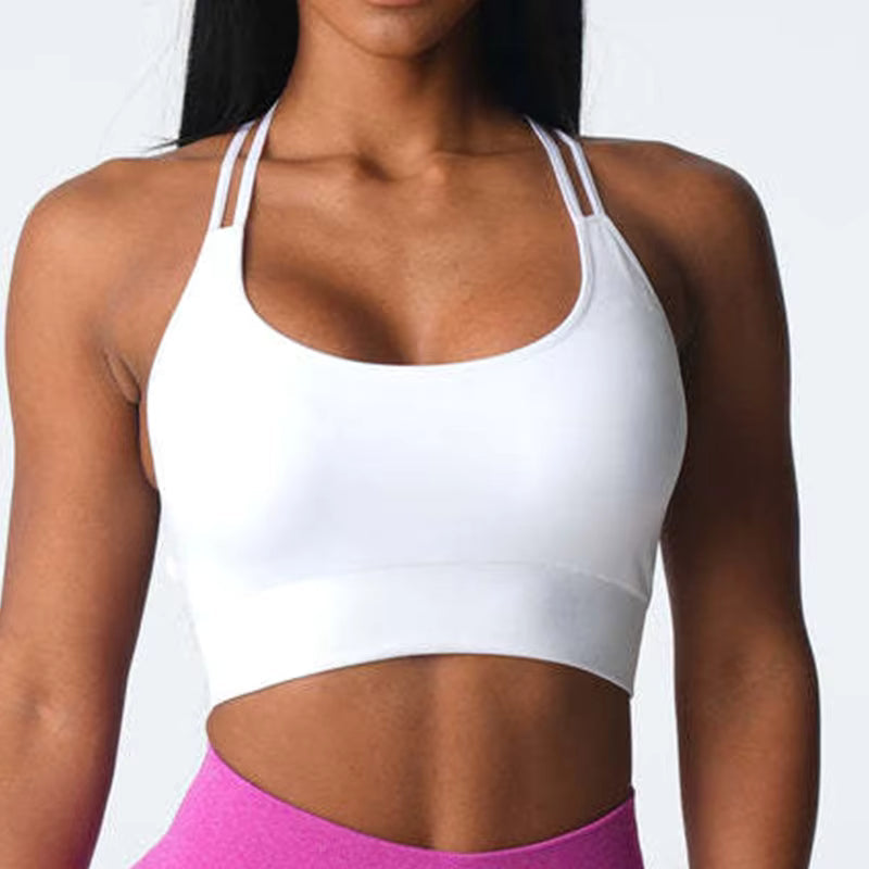 Trendy Cross Beautiful Back And Sports Seamless Shockproof Bra Mssza