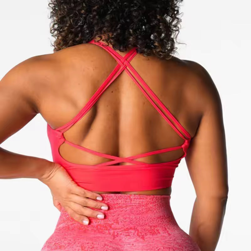 Trendy Cross Beautiful Back And Sports Seamless Shockproof Bra Mssza
