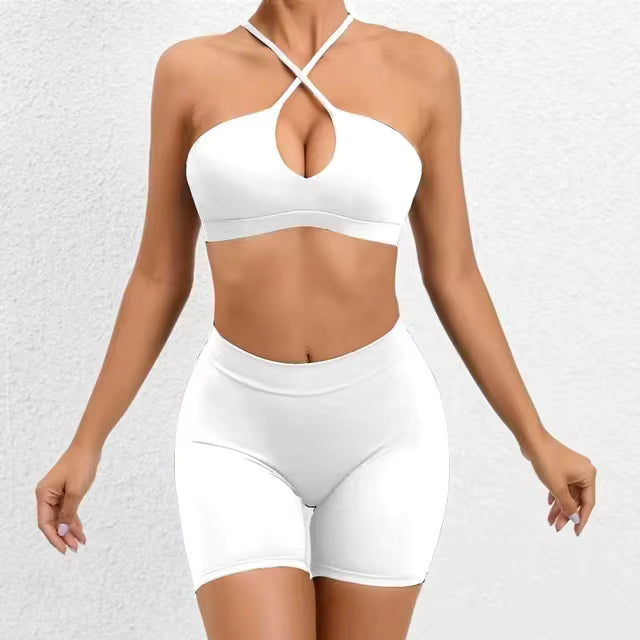 Trendy Cross Beauty Back Bra Shorts Hip-lifting Seamless Yoga Sets Mssza