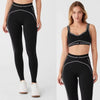 Trendy Elastic High-Waist Heart Throb Leggings Tight Fitting Sports Bra Yoga Sets Mssza