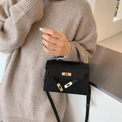Trendy Embossed With Lock Closure Shoulder Crossbody Bag Mssza