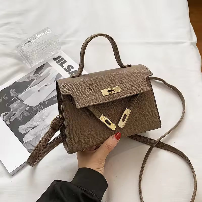 Trendy Embossed With Lock Closure Shoulder Crossbody Bag Mssza
