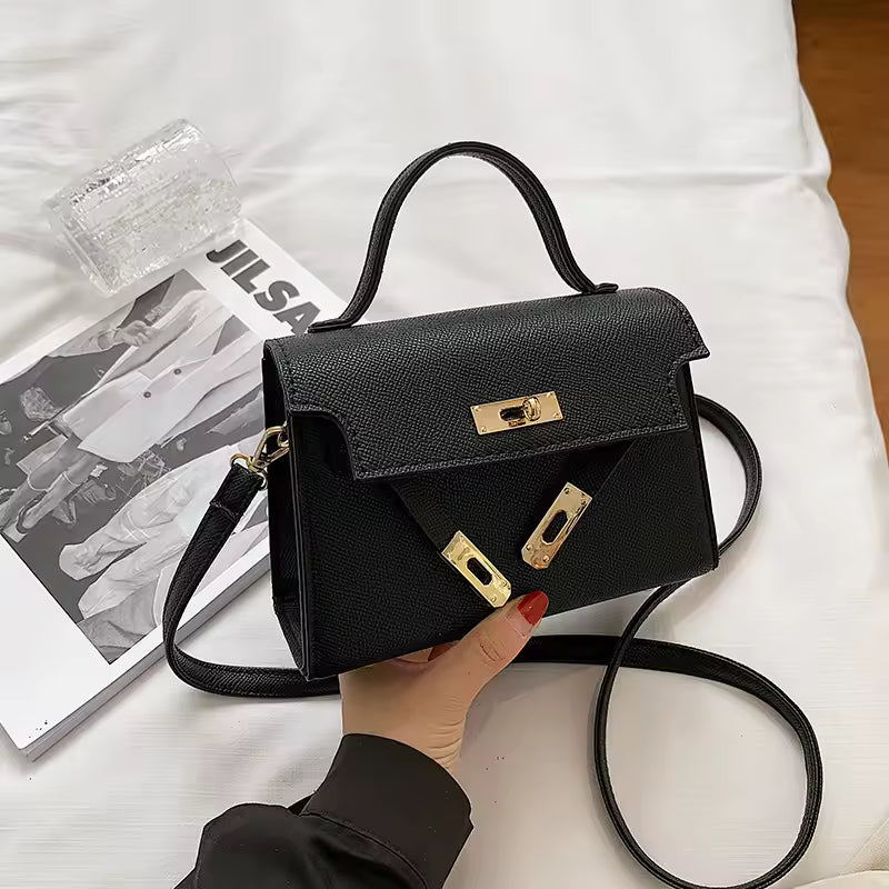 Trendy Embossed With Lock Closure Shoulder Crossbody Bag Mssza