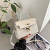 Trendy Embossed With Lock Closure Shoulder Crossbody Bag Mssza