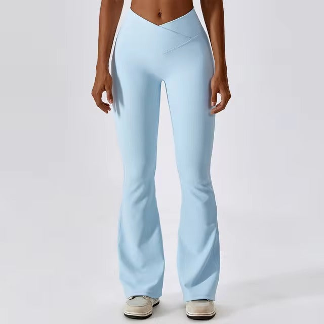 Trendy Flare Full Length High Waist Wide Leg Yoga Pants Mssza