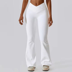 Trendy Flare Full Length High Waist Wide Leg Yoga Pants Mssza