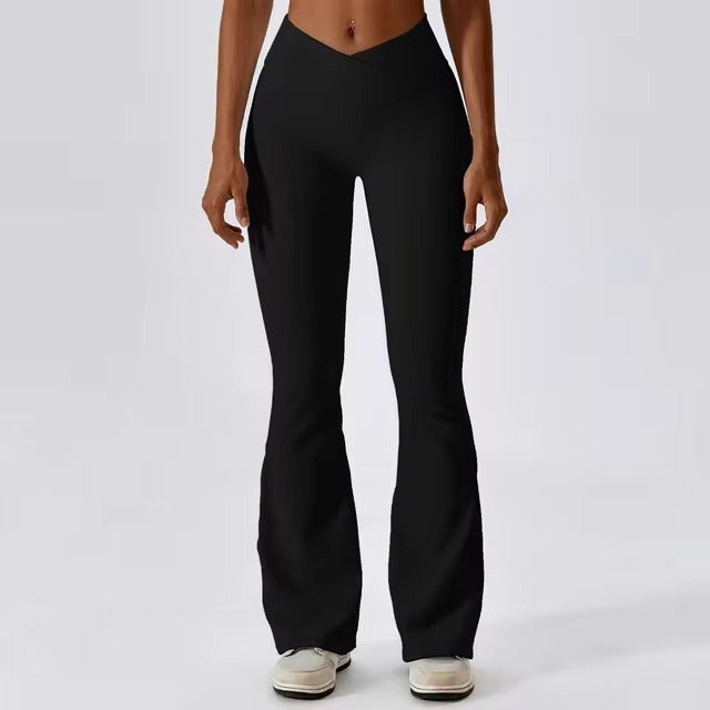 Trendy Flare Full Length High Waist Wide Leg Yoga Pants Mssza