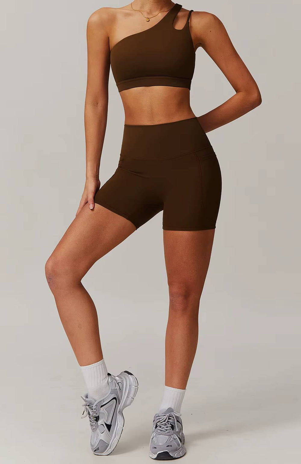 Trendy Full Cup Breathable High Quality One Shoulder Tube Sports Bra Mssza