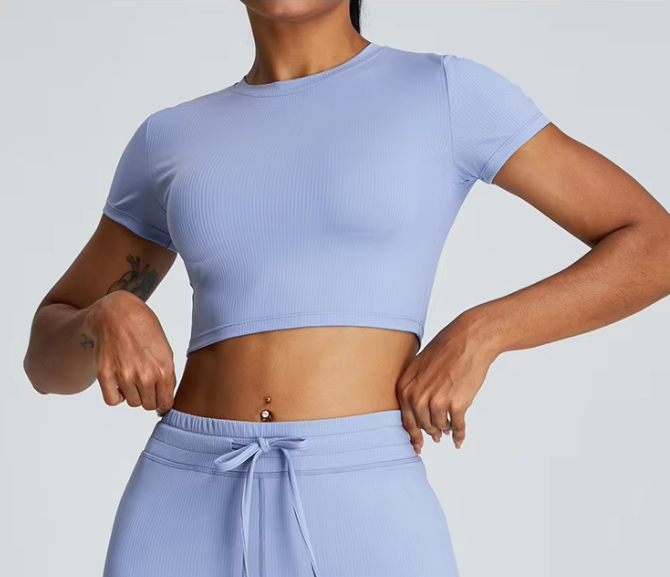Trendy Gym Track Seamless Ribbed Fitness Sports Set Mssza