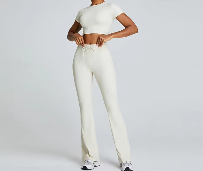 Trendy Gym Track Seamless Ribbed Fitness Sports Set Mssza