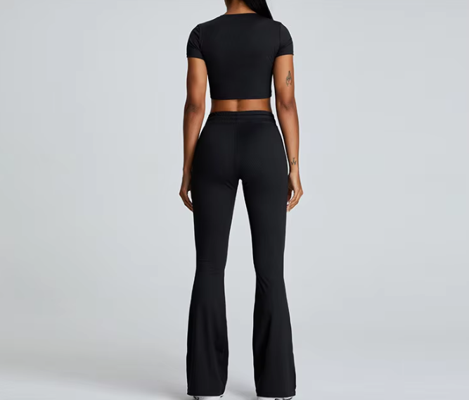 Trendy Gym Track Seamless Ribbed Fitness Sports Set Mssza