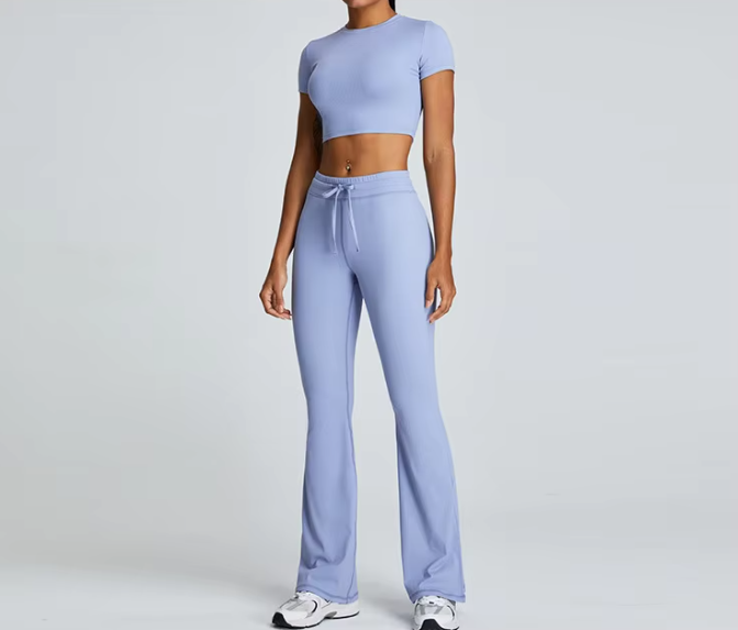 Trendy Gym Track Seamless Ribbed Fitness Sports Set Mssza