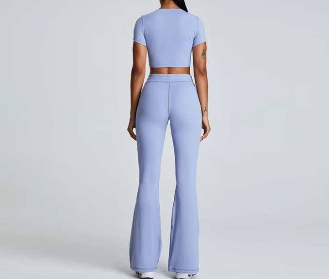 Trendy Gym Track Seamless Ribbed Fitness Sports Set Mssza