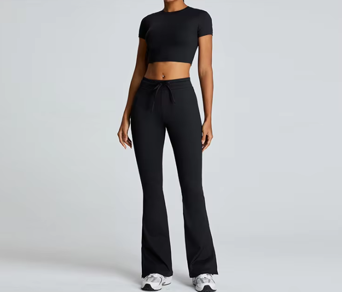 Trendy Gym Track Seamless Ribbed Fitness Sports Set Mssza