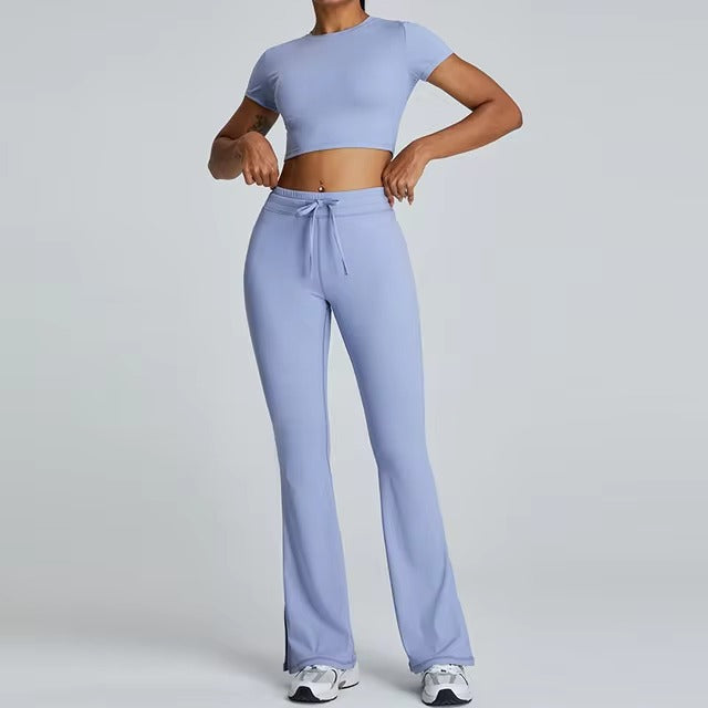 Trendy Gym Track Seamless Ribbed Fitness Sports Set Mssza