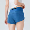 Trendy High Waist Butt With Rear Zipper Pocket Fake Two Pieces Yoga Shorts Mssza