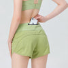 Trendy High Waist Butt With Rear Zipper Pocket Fake Two Pieces Yoga Shorts Mssza