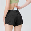 Trendy High Waist Butt With Rear Zipper Pocket Fake Two Pieces Yoga Shorts Mssza