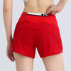 Trendy High Waist Butt With Rear Zipper Pocket Fake Two Pieces Yoga Shorts Mssza