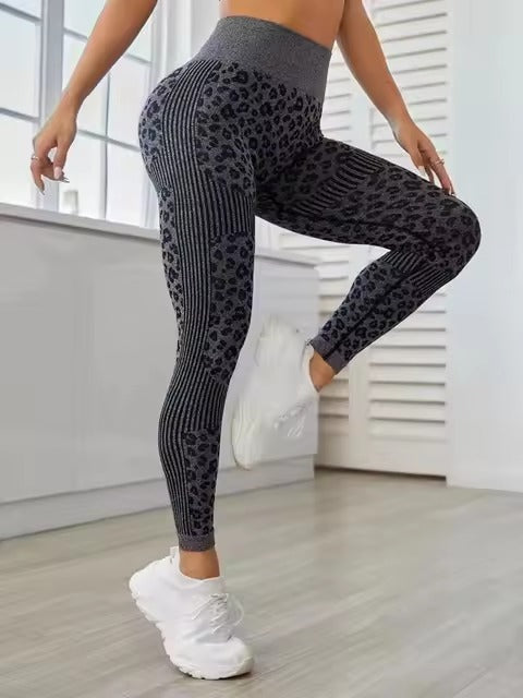 Trendy High Waist Leopard Seamless Yoga Leggings Mssza