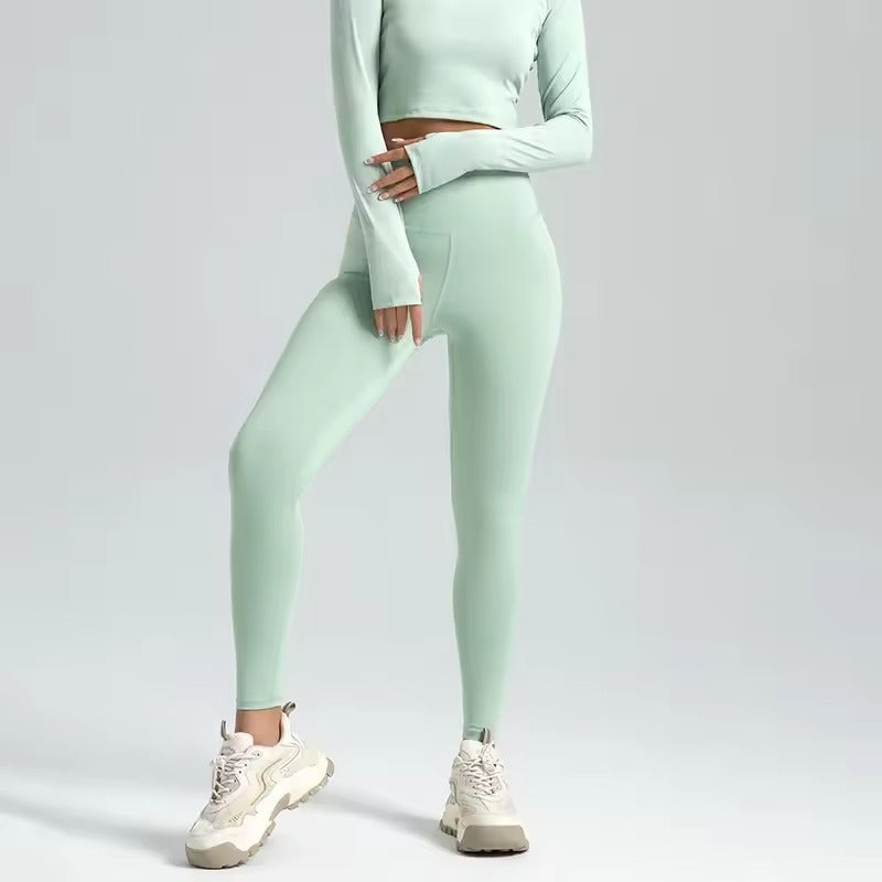 Trendy High Waist Naked Running Yoga Workout Leggings Mssza