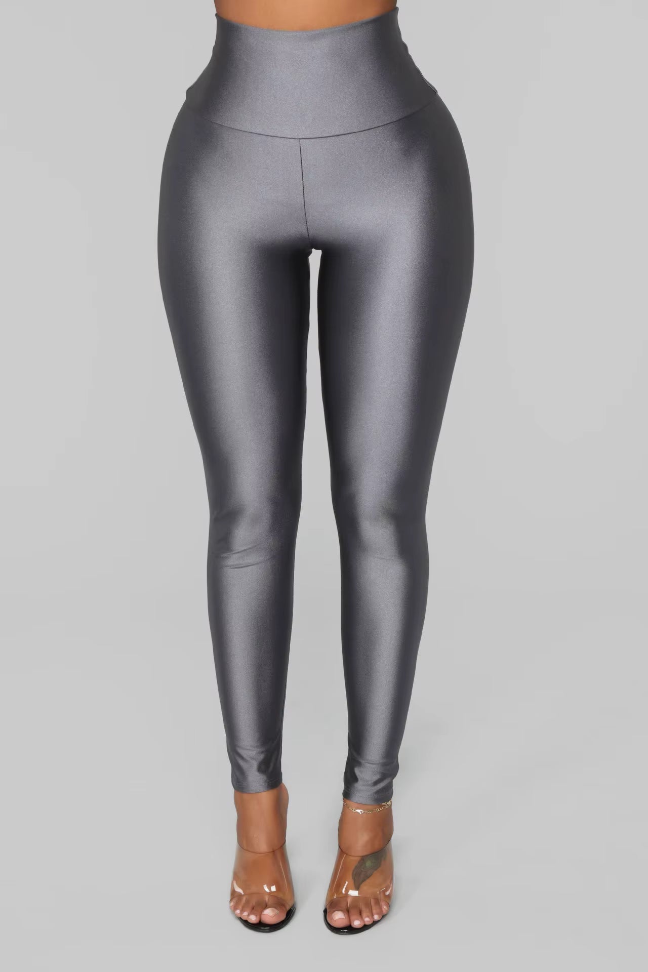 Trendy High Waist Tight Solid Small Feet High Elastic Leggings Mssza