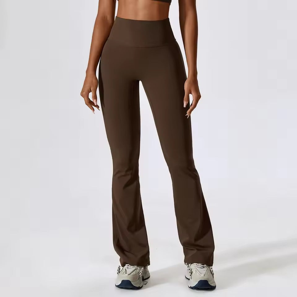 Trendy High Waist Wide Leg Workout Flare Pants Mssza