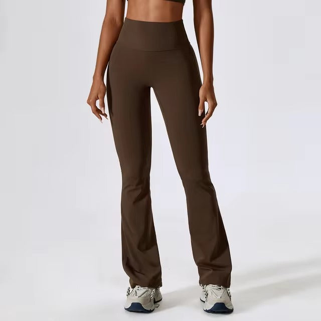 Trendy High Waist Wide Leg Workout Flare Pants Mssza