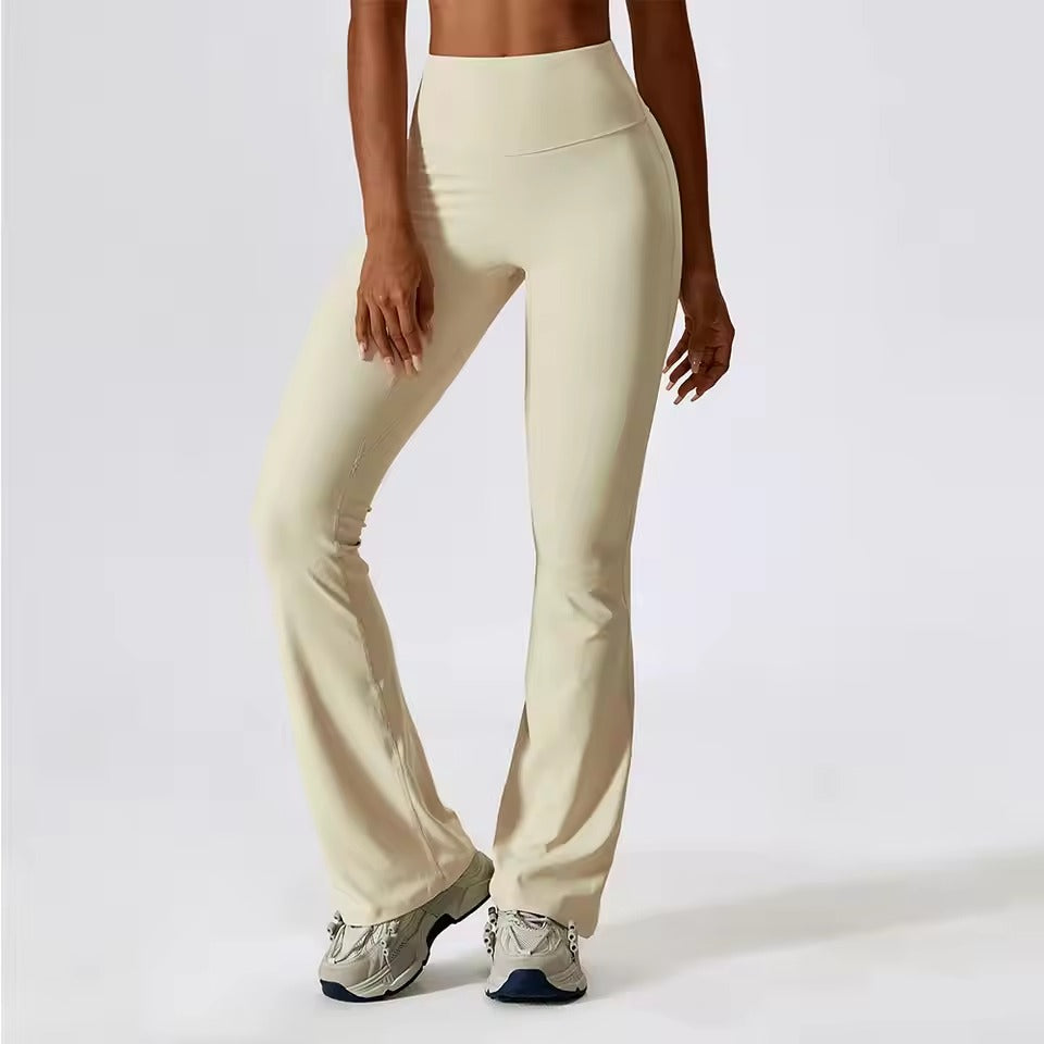 Trendy High Waist Wide Leg Workout Flare Pants Mssza