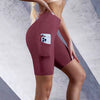 Trendy High Waisted Double Pocket Elastic Slim Sports Shorts Mssza