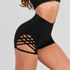 Trendy High Waisted Printed Tight Side Cross Yoga Shorts Mssza