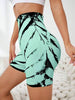 Trendy High Waisted Tie Dye Seamless Yoga Shorts Mssza