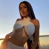 Trendy Hollow Out Cross Halter Corset Backless Slim Crop Tops Mssza