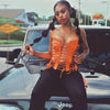 Trendy Hollow Out Night Club Leather Bandage Tube Top Mssza