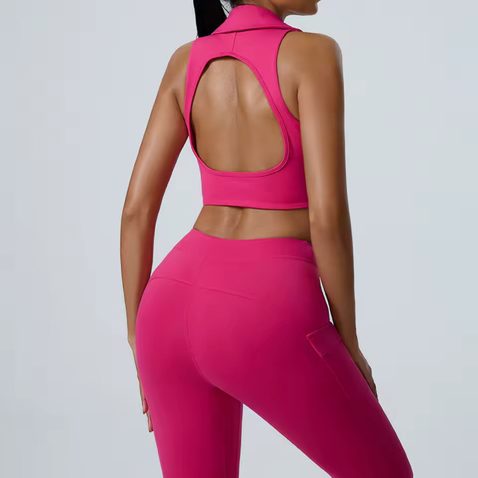 Trendy Impact Open Back Yoga Breathable Slim Fit Sports Bra Mssza