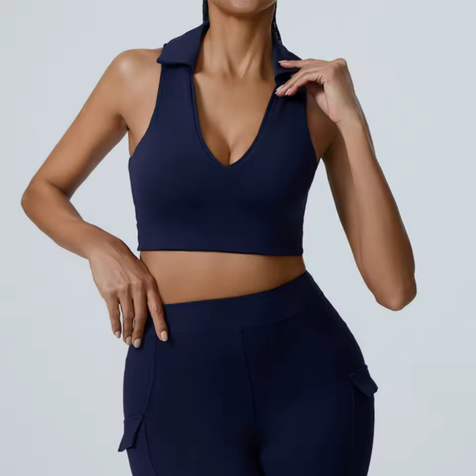 Trendy Impact Open Back Yoga Breathable Slim Fit Sports Bra Mssza