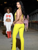 Trendy Irregular Hollow Bandage Halter Deep V-Neck Skinny Stretch Jumpsuits Mssza