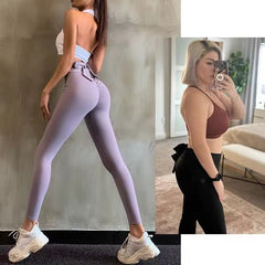 Trendy Knit No Pocket High Waist Elastic Waist Yoga Leggings Mssza