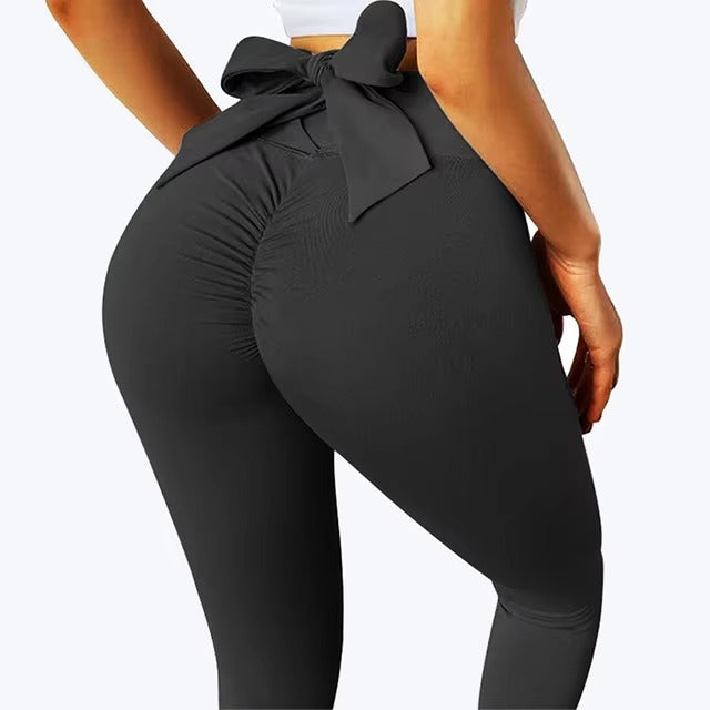 Trendy Knit No Pocket High Waist Elastic Waist Yoga Leggings Mssza