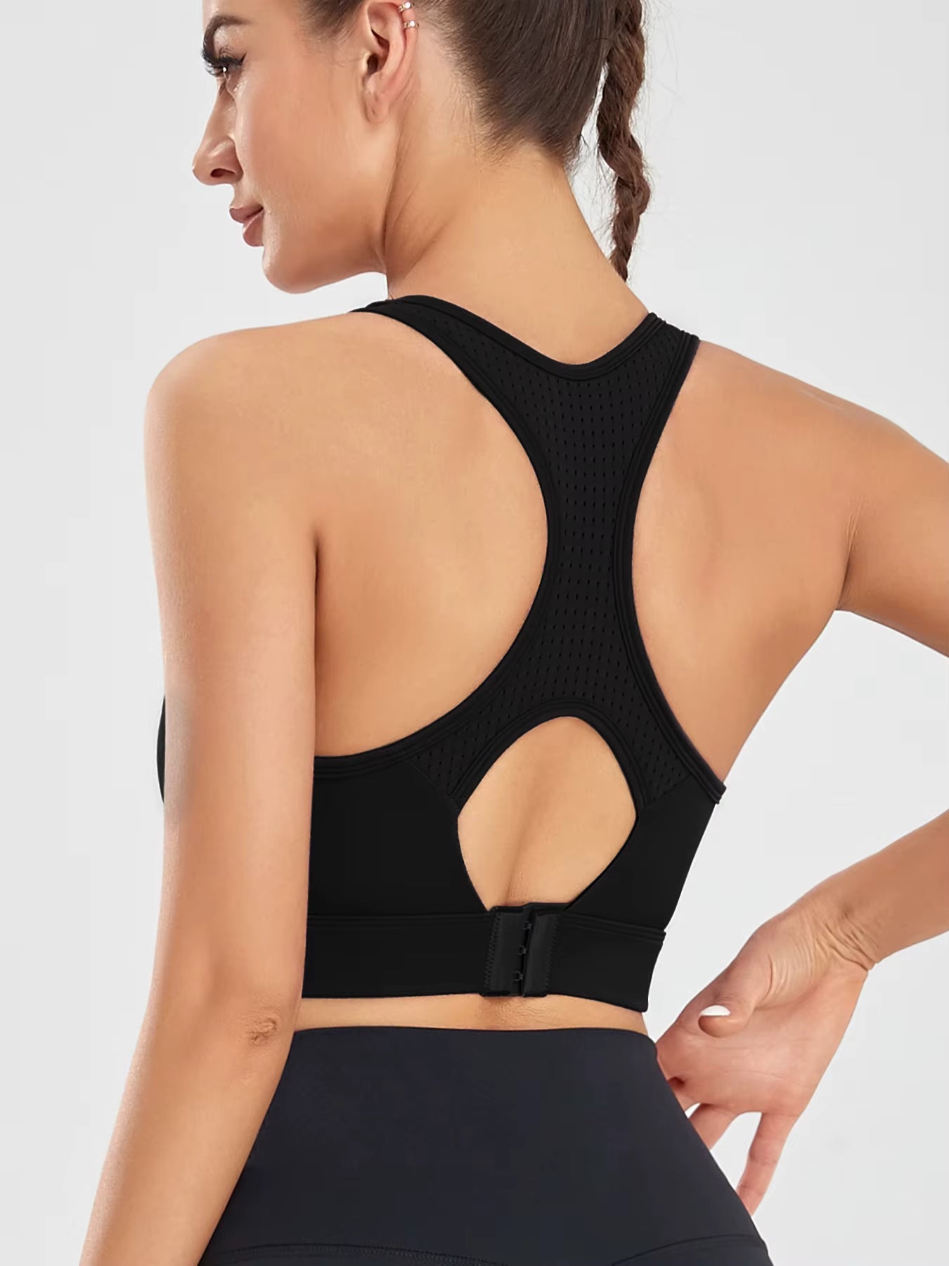 Trendy Knitted Breathable Shockproof High Strength Sports Bra Mssza
