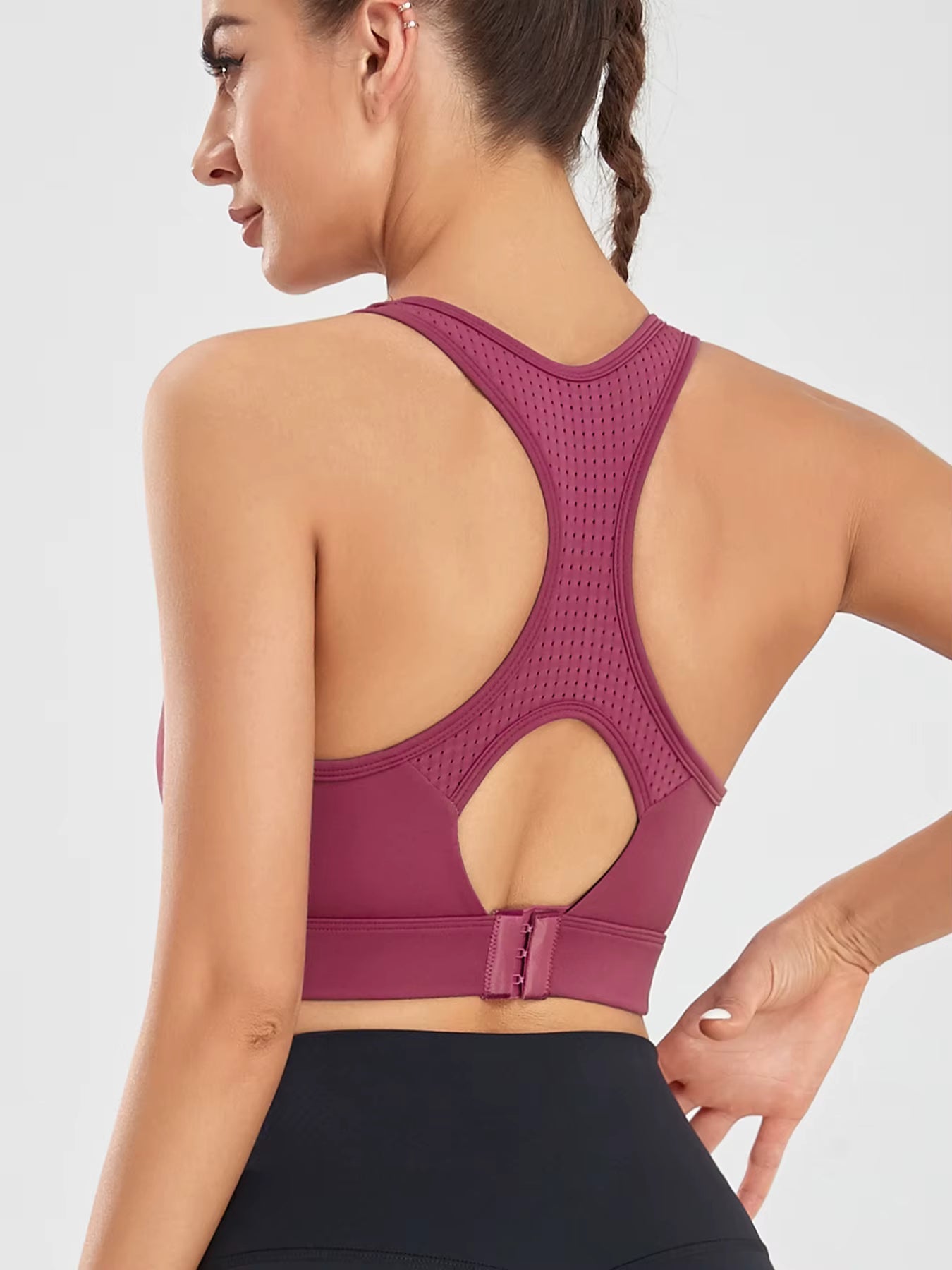 Trendy Knitted Breathable Shockproof High Strength Sports Bra Mssza