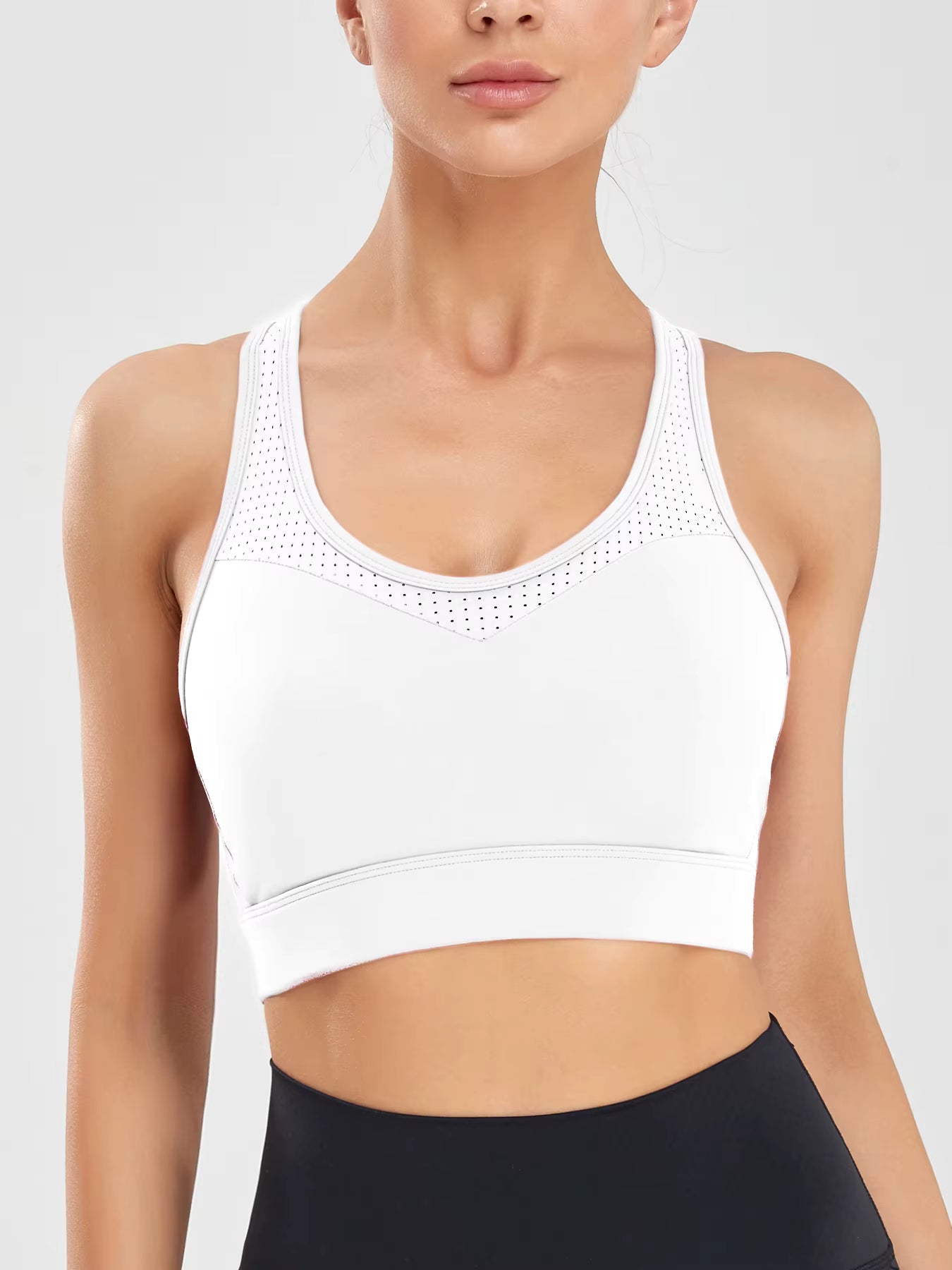 Trendy Knitted Breathable Shockproof High Strength Sports Bra Mssza