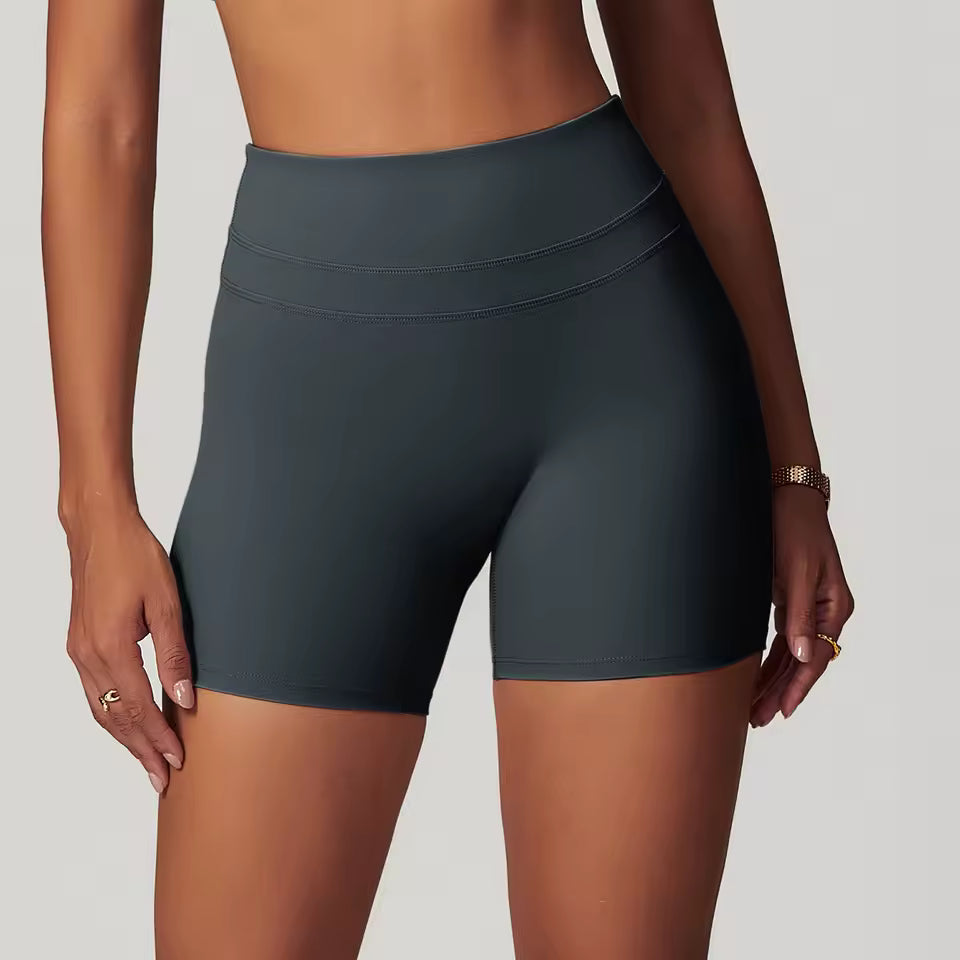 Trendy Knitted Quick-Dry Soften High Waisted Gym Shorts Mssza